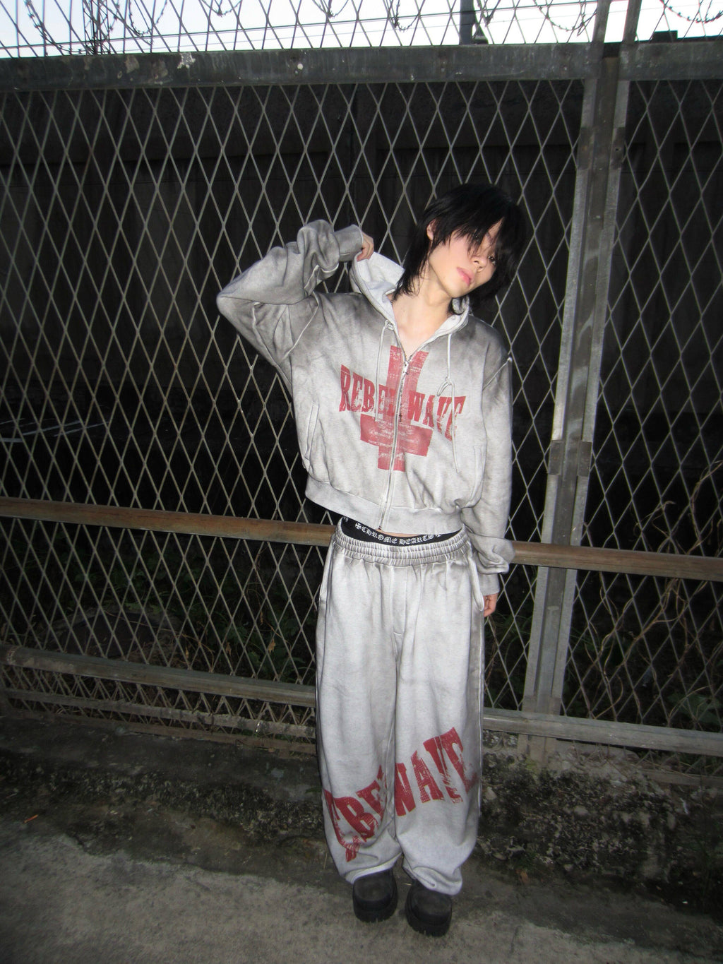 Distressed Slogan Hoodie