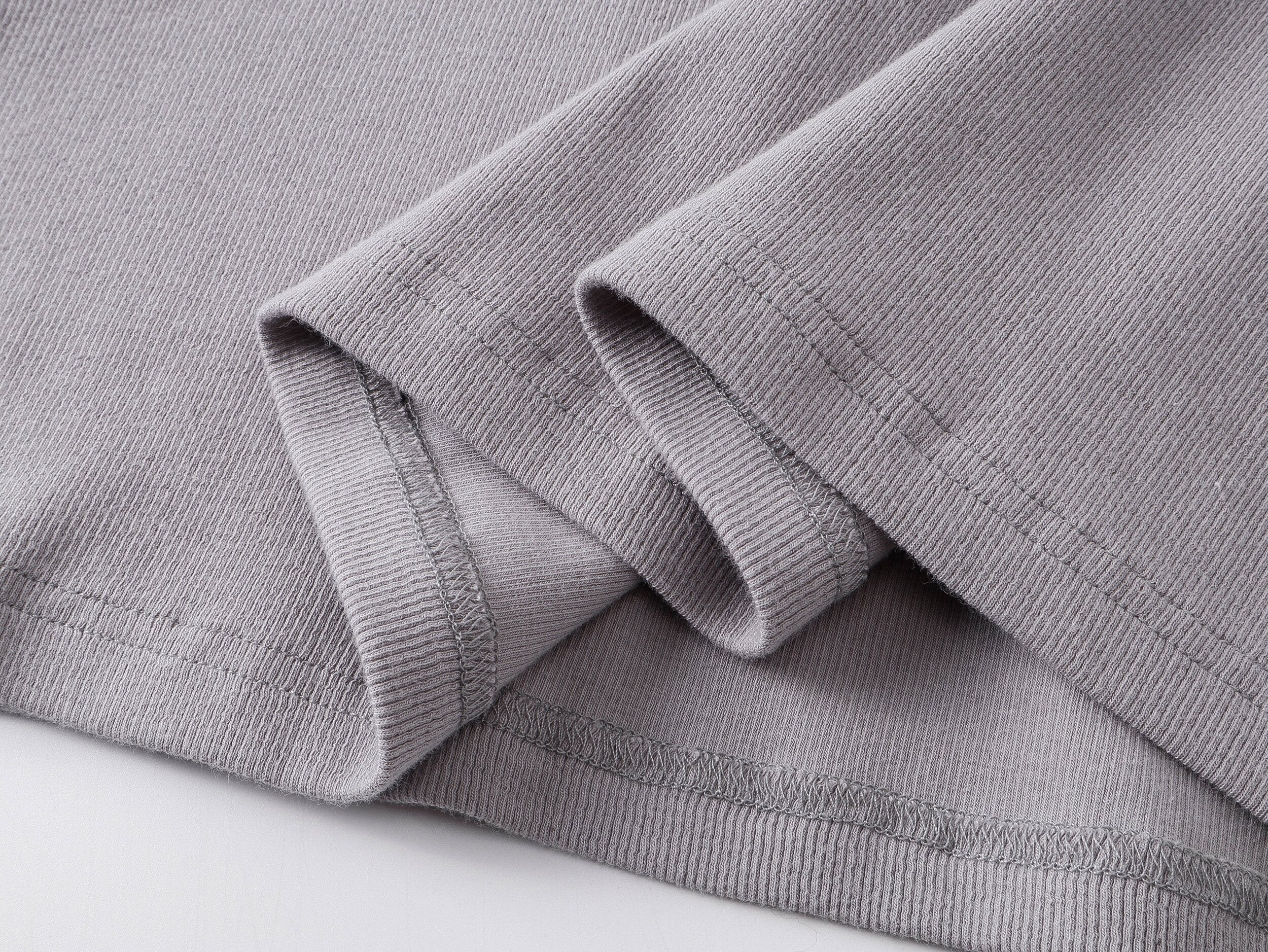 Printed Henley‑Collar Long‑Sleeve Long Polo Tee
