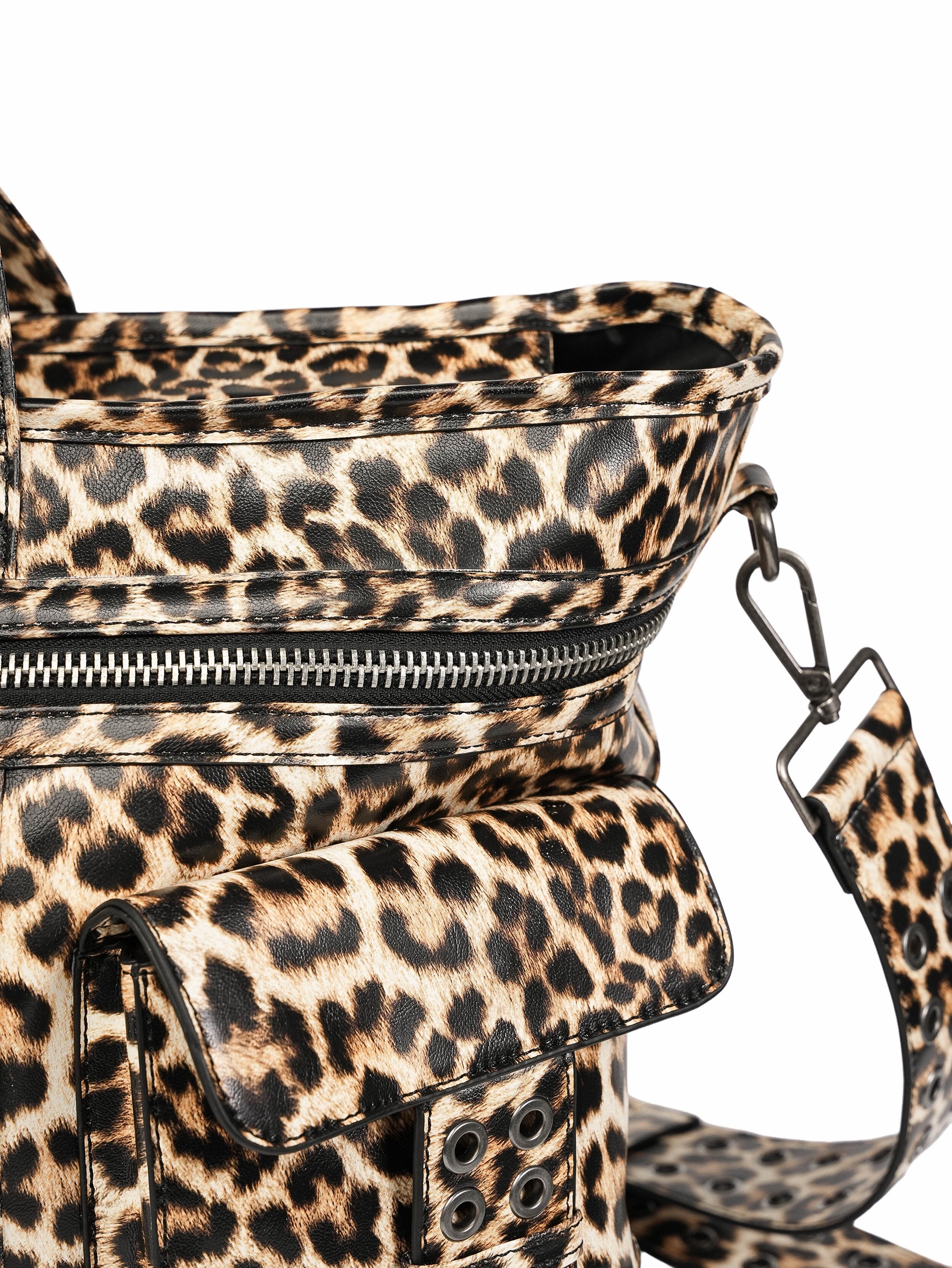 Cross Leopard Print Shoulder Bag