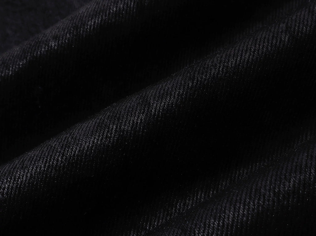 Cross‑Stitch Zip Waxed Denim Flare Pants