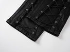 Waxed Straight-Leg Jeans with Wax Coating & Strap Details