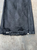 Hand-Waxed Damaged Wide-Leg Pants