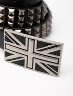Flag Studded Top-Grain Cowhide Leather Belt
