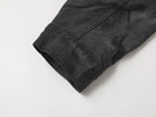 Suede Washed Distressed Jacket, Dirty Creased Denim Outerwear