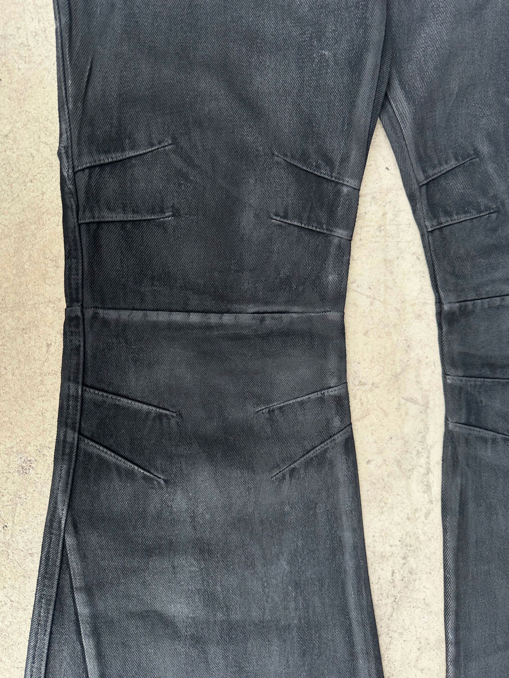 Hand-Painted Waxed Flare Pants