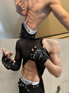 "╋" SLOGAN Boxer Briefs-Black