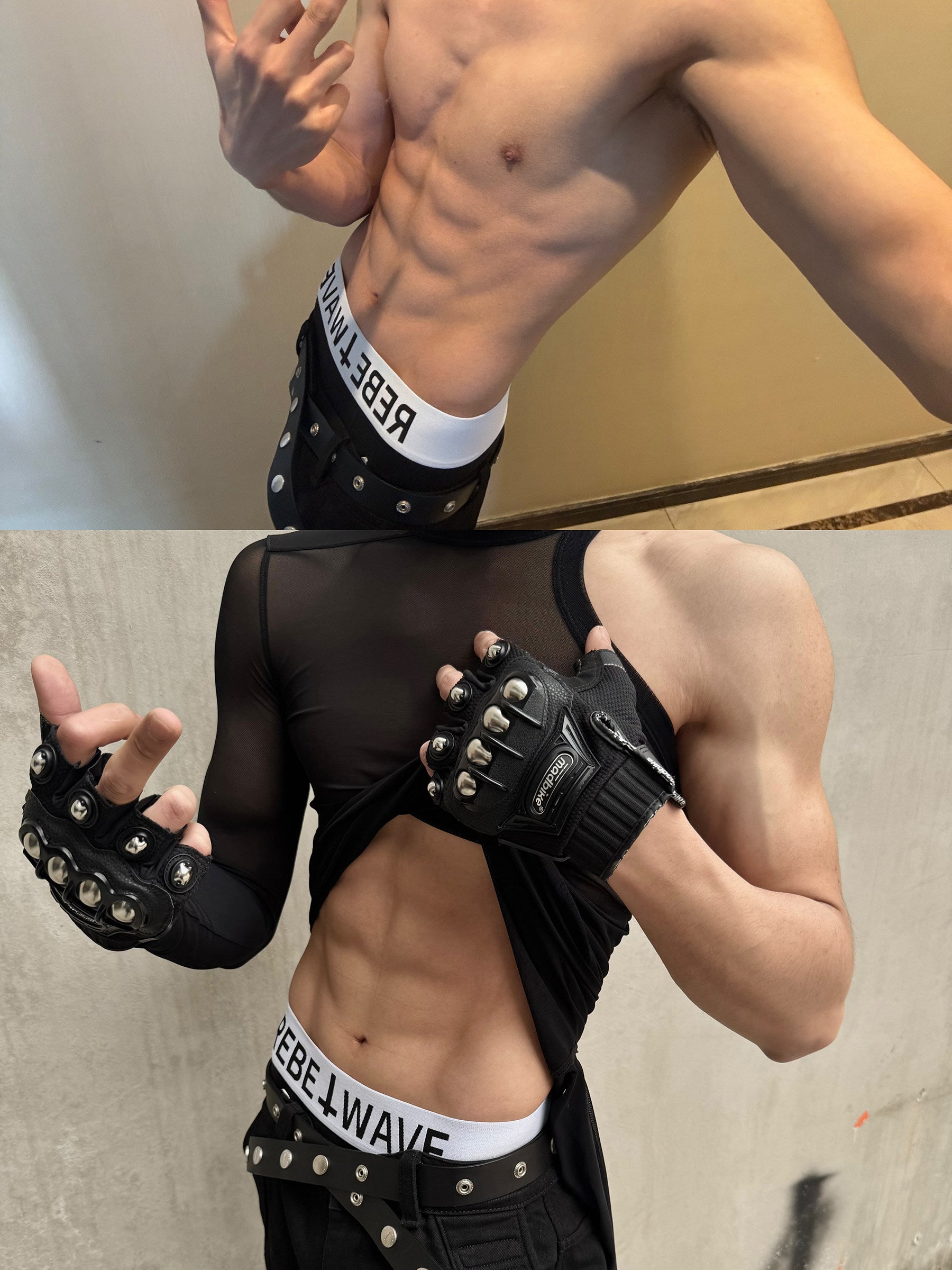"╋" SLOGAN Boxer Briefs-Black