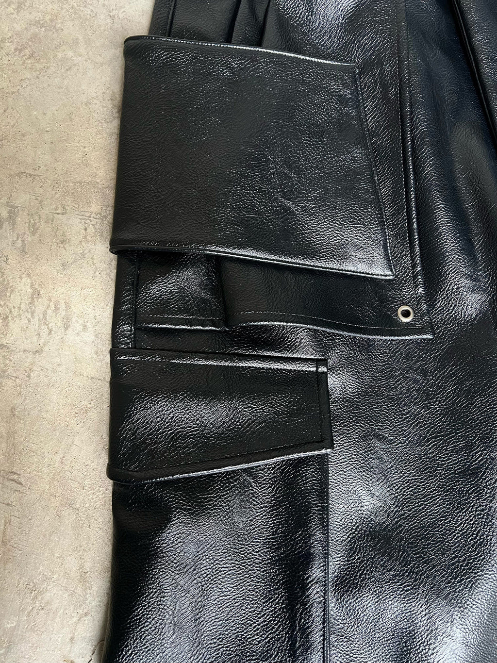 Structured Multi-Pocket Leather Cargos