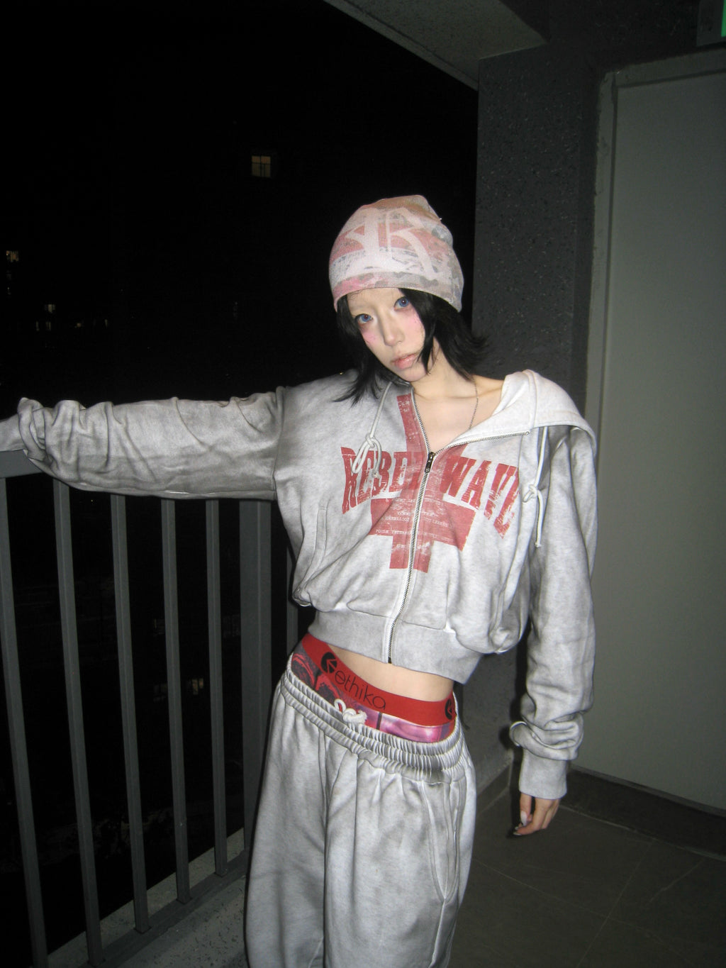 Distressed Slogan Hoodie