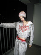 Distressed Slogan Hoodie