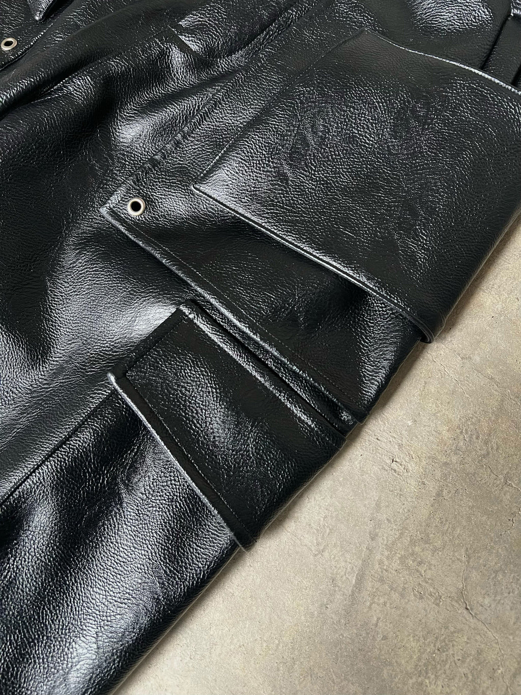 Structured Multi-Pocket Leather Cargos