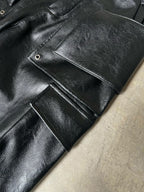 Structured Multi-Pocket Leather Cargos