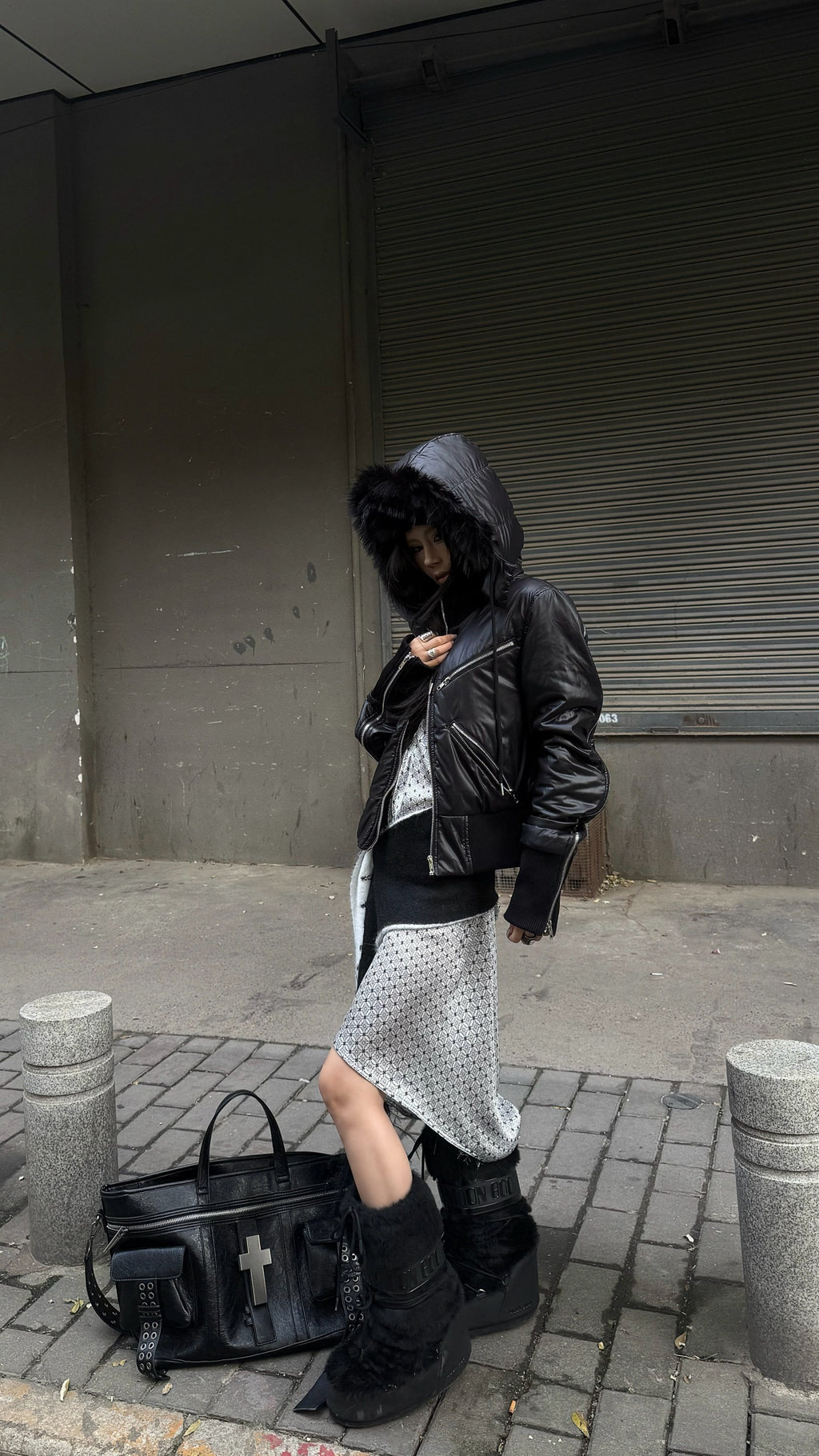 Detachable Fur Hooded Zip Jacket