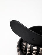 Flag Studded Top-Grain Cowhide Leather Belt