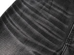 Two-Tone Washed Jeans, Yin-Yang Whisker Denim Pants