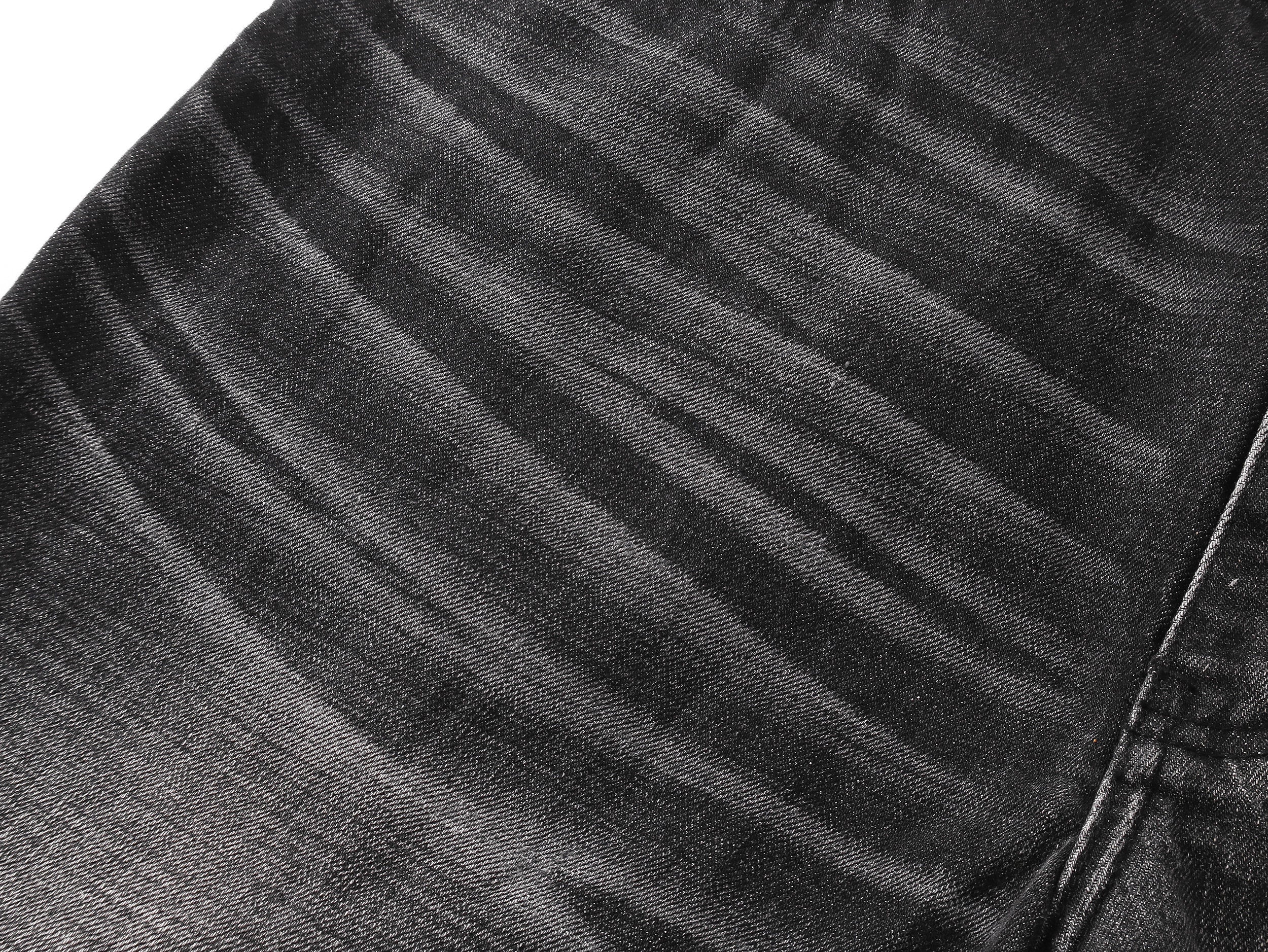 Two-Tone Washed Jeans, Yin-Yang Whisker Denim Pants