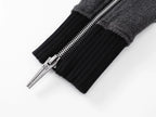 Napoleon Court Standing Collar Double-Breasted Terry Cloth Long Sleeve Jacket