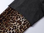 Leopard Print Washed Fake Two-Piece Long Sleeve Tee