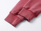Red Washed Zip-Up Skinny Hoodie
