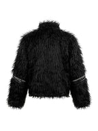 Faux Fur & Leather Zip Jacket