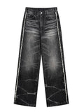 Lightning Washed Frayed Hem Jeans