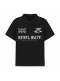 Leopard Flag Print Short Sleeve Polo Tee