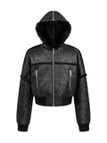 Multi-Zipper Fur Collar Fur Jacket