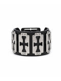 Genuine Leather Cross Blade Bracelet 23cm
