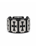 Genuine Leather Cross Blade Bracelet  Wristband 23cm