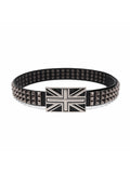 Flag Studded Top-Grain Cowhide Leather Belt