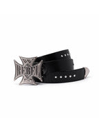 Genuine Leather Belt with Cross Metal Studs
