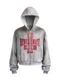 Distressed Slogan Hoodie