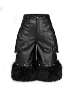 Detachable Waxed Cropped Leather Pants