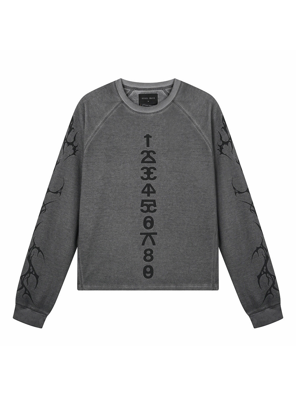 Digital Sanskrit Print Long Sleeve T-Shirt