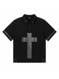 Cross Rivet Detail Polo Short Sleeve T-shirt