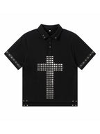 Cross Rivet Detail Polo Short Sleeve T-shirt