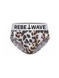 Women's Leopard Print Modal Ice Silk Briefs, Quick Dry Antibacterial Underwear