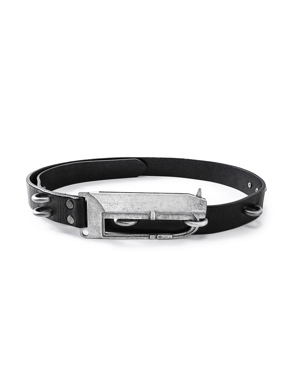 BΣLA Military Leather Belt - Steel Ring & Blade Buckle