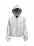 Silver Zip-Up Hoodie