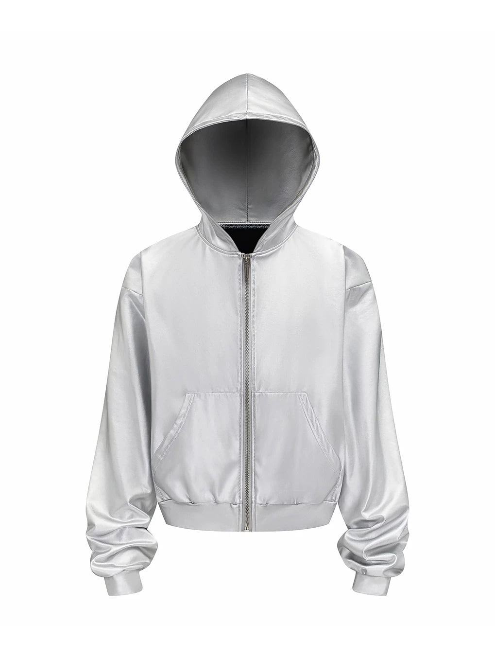 Silver Zip-Up Hoodie