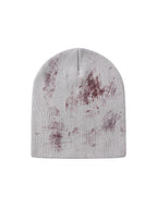 Red Cross Print Beanie Knit Hat