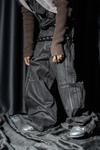 Hand-Waxed Damaged Wide-Leg Pants