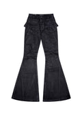 Hand-Painted Waxed Flare Pants