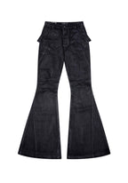 Hand-Painted Waxed Flare Pants