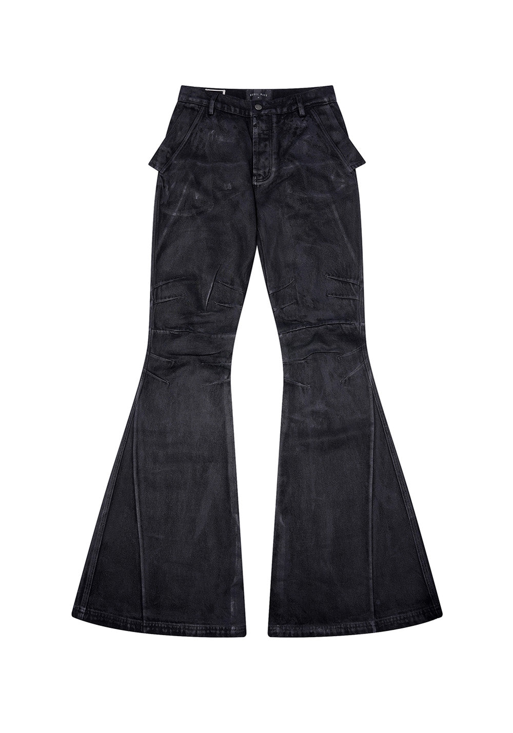 Hand-Painted Waxed Flare Pants