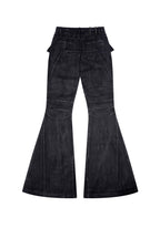 Hand-Painted Waxed Flare Pants