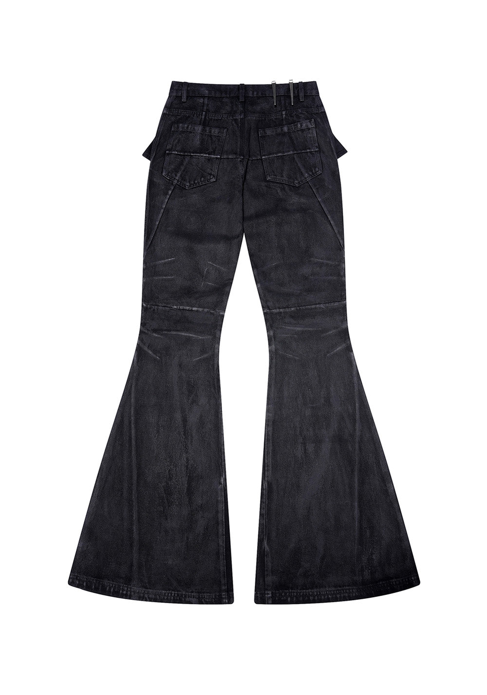 Hand-Painted Waxed Flare Pants