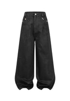Hand-Waxed Damaged Wide-Leg Pants