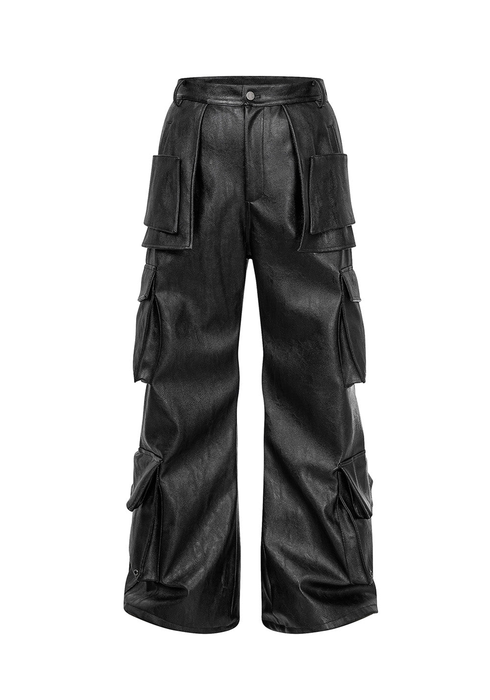 Structured Multi-Pocket Leather Cargos