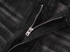 Two-Tone Washed Jeans, Yin-Yang Whisker Denim Pants